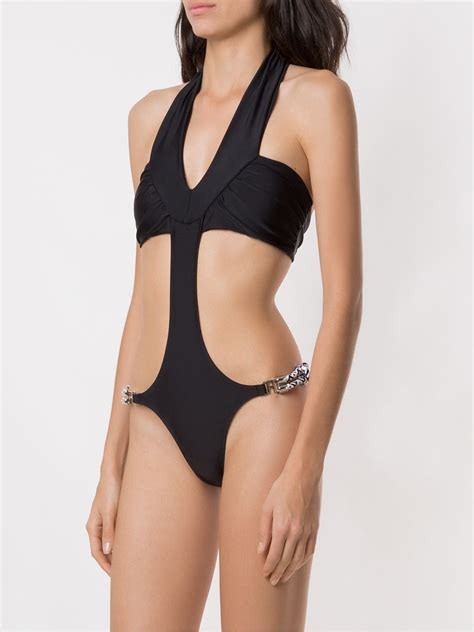 Amir Slama Cut Out Swimsuit Black Farfetch