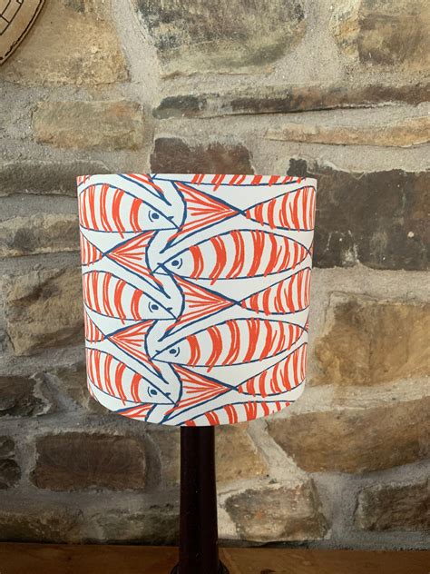 Coastal Mackerel Design Handmade Lampshade Etsy Uk