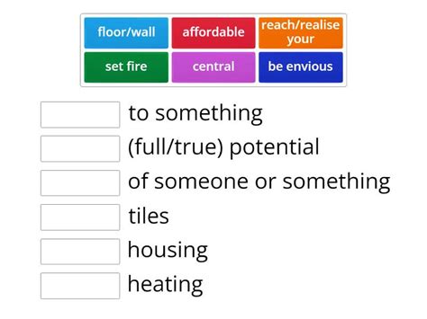 Outcomes B1 Unit 9 Part 1 Collocations Match Up