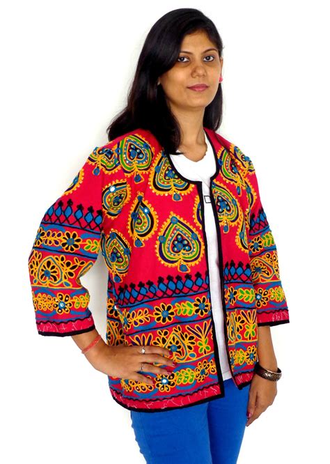 Cotton Handmade Embroidered Jacket Navratri Special Koti Jacket Waist