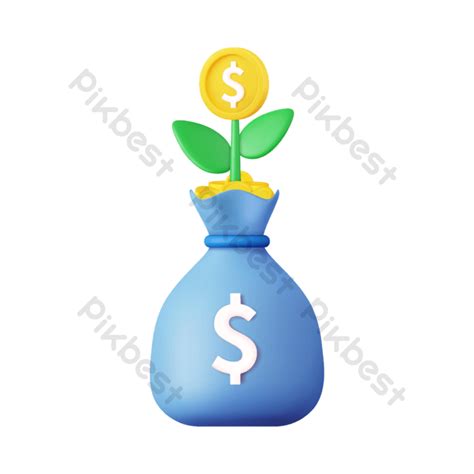 3d Money Tree Plant With Bag Vector Image Png Images Psd Free
