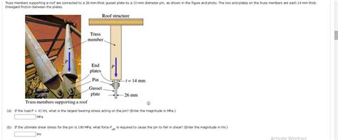 Truss Members Supporting A Roof Are Connected To A Mm Thick Gusset