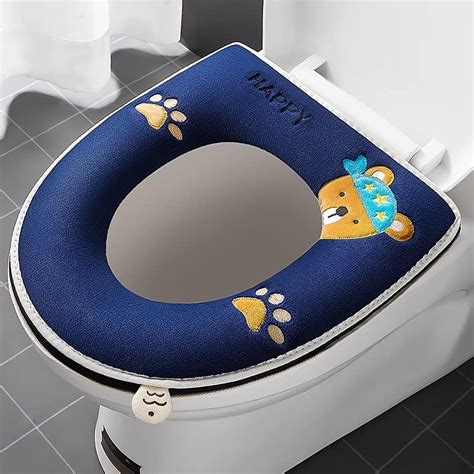 Pieces Thicker Bathroom Soft Toilet Seat Cover Pad With Handle Toilet