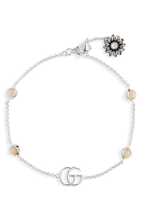 Gucci Marmont Interlocking G Sterling Chain Bracelet Silver