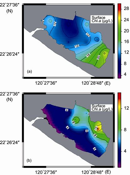 Surface Chlorophyll A Distributions In A January And B April Download Scientific Diagram