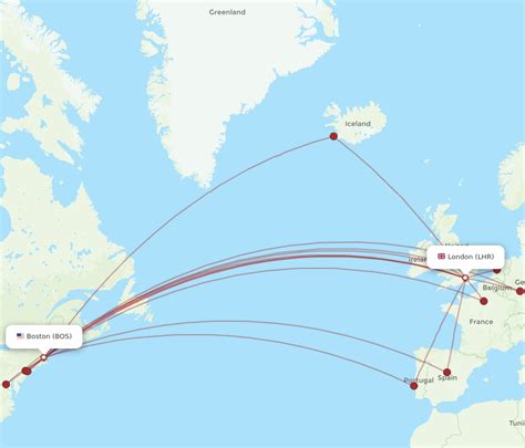 All Flight Routes From Boston To London BOS To LHR Flight Routes