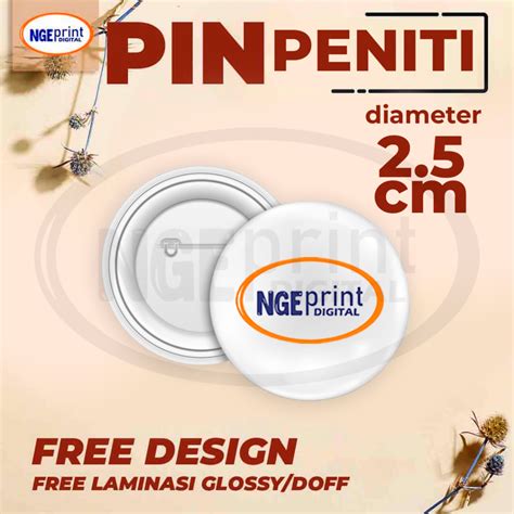 Jual Pin Peniti Mm Custom Free Design Pin Mm Pin Cm