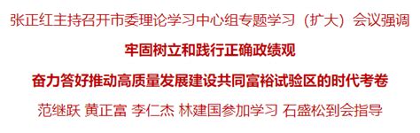 市委理论学习中心组“树立和践行正确政绩观 推动高质量发展”专题学习（扩大）会议召开教育党和人民习近平