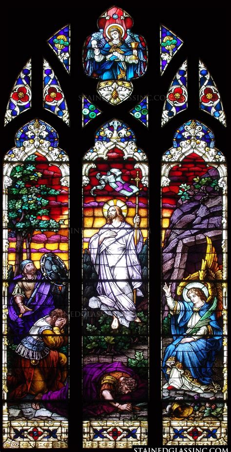 Excellent Resurrection Religious Stained Glass Window