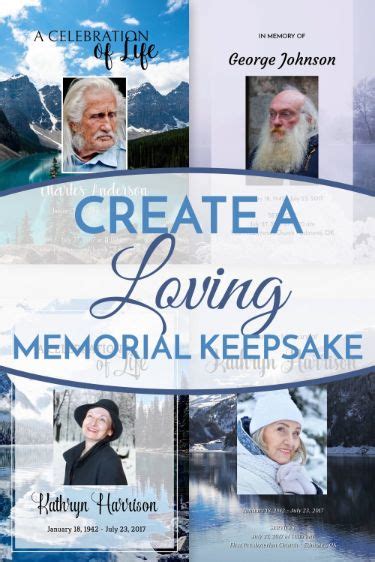 Winter Lake Funeral Program Templates Celebration Of Life Programs