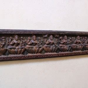 Buy Ashta Lakshmi Statue Antique Wall Panel Sculpture Wooden Temple