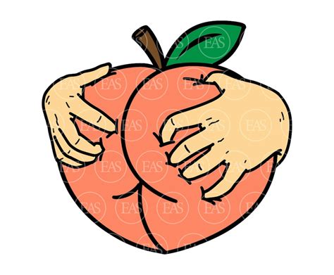 Hands Grabbing Peach Ass Svg Sexy Butt Erotic Wall Art Drawing Nude