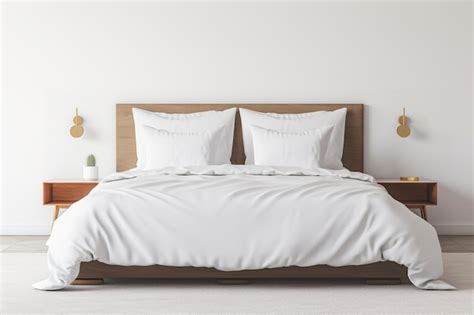 Premium Photo Minimalist Bed With Crisp White Linens Minimal Interior