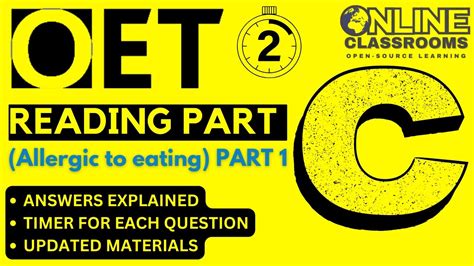 Reading Oet Sample Practice Test PART C Allergic To Eating OET 2 0