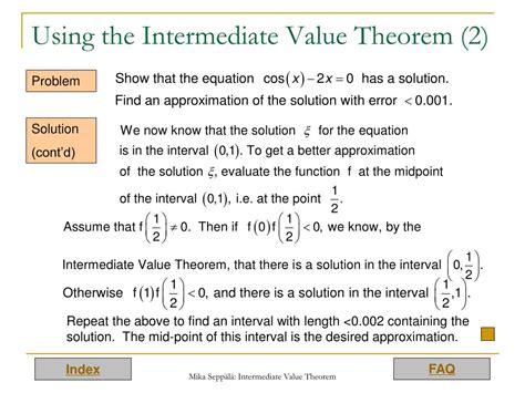 Ppt 41 Intermediate Value Theorem For Continuous Functions