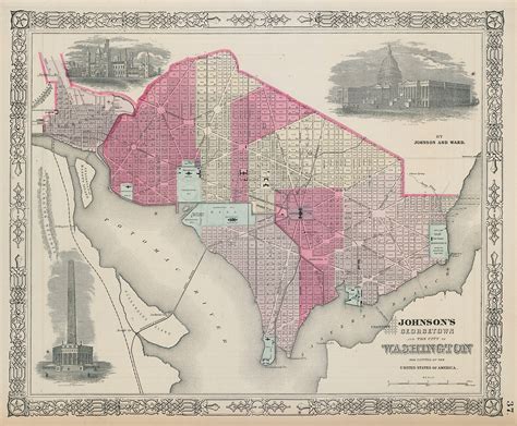 Johnson Alvin Jewett Antique Manhattan New York City Map Plan