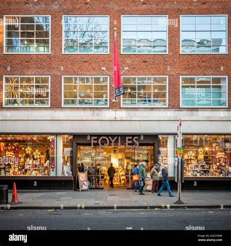 Foyles Bookshop London The Entrance Façade And Window Display To The