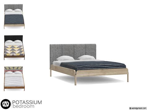 Wondymoon S Potassium Double Bed In 2024 Sims 4 Beds Sims 4 Cc