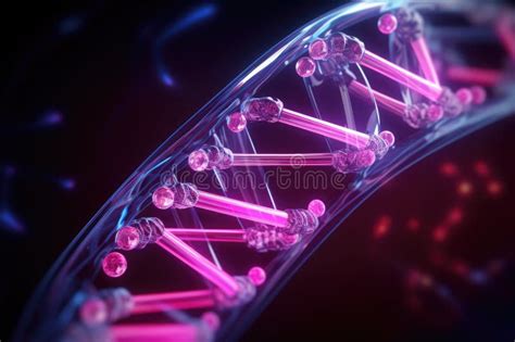 Digital Illustration Of Dna Structure In Colour Background D