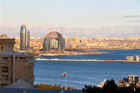 Baku Azerbaijan The Capital On The Coast Of The Caspian Sea Stock