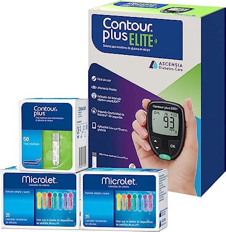 Glucómetro Contour Plus Elite con 50 tiras y 50 lancetas Amazon