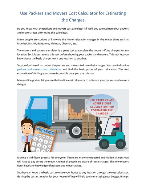 PPT - Use Packers and Movers Cost Calculator for Estimating the Charges ...