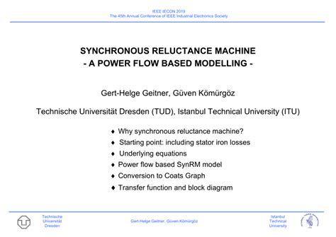 Pdf Synchronous Reluctance Machine A Power Flow Based Modelling