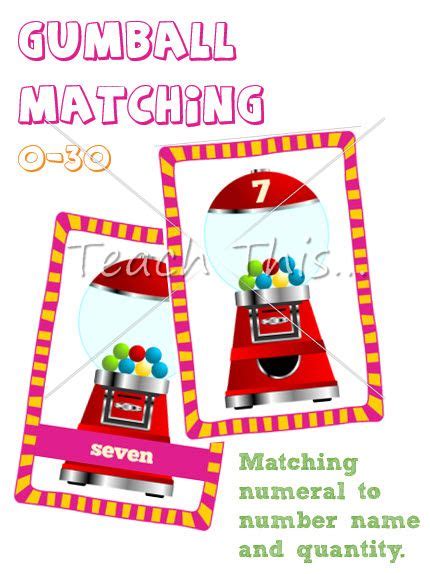 Gumball Matching Fun Printable Classroom Games And Activities