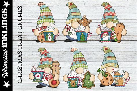 Christmas Treat Gnomes Sublimation Clipart