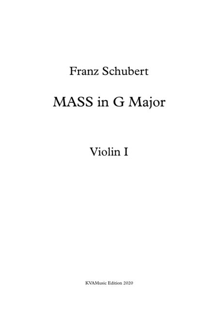 Schubert Mass In G Major Version For Ssaa Choir Saa Soli Strings