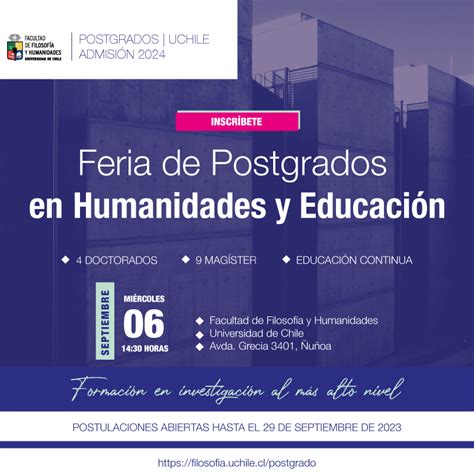 Feria de Postgrados en Humanidades y Educación Facultad de Filosofía