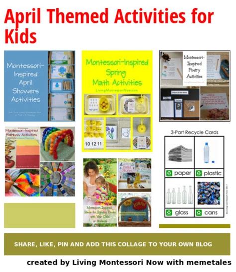 April Themed Activities For Kids Montessori Activities Activities