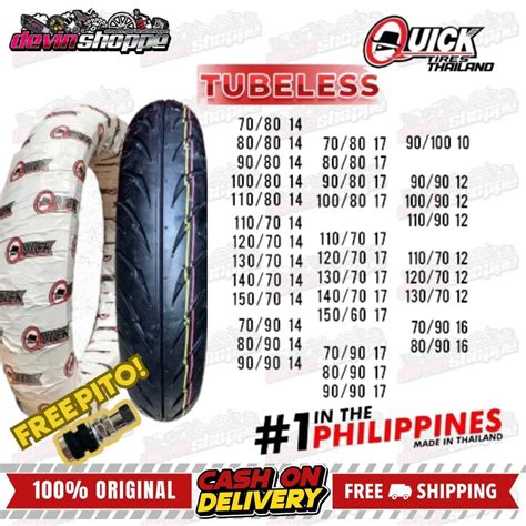 Quick Tire Phoenix Tubeless Free Pito Shopee Philippines