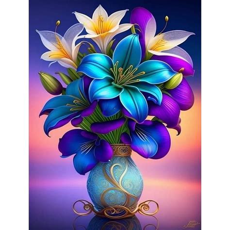 Diamond Painting The Flowers, Full Image - Painting