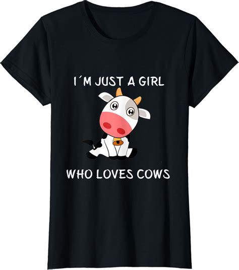 Funny Cow Just A Girl Who Loves Cows Cows T Shirt Clothing