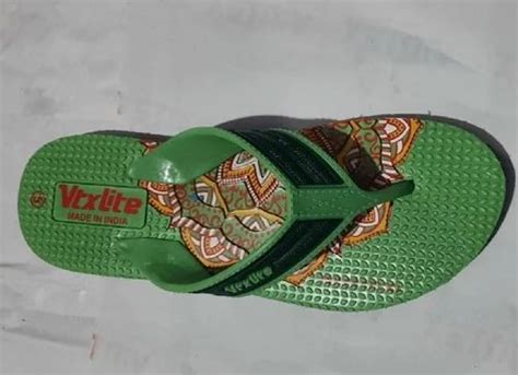 Daily Wear Hawai Pista Green Rubber Ladies Slipper Designpattern