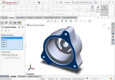 Solidworks Convert Entities Captures Internal Loops