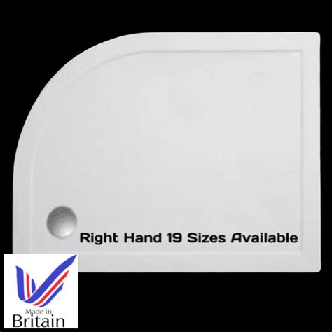 Right Hand Offset Quadrant Low Profile Stone Resin Shower Trays