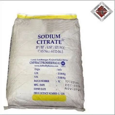 Sodium Citrate I P Packaging Type Bag Packaging Size Kg At Rs