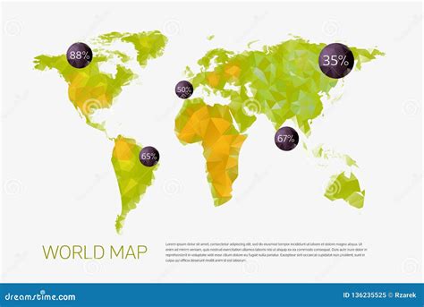 Vector Polygonal World Map Vector Stock Vector Illustration Of