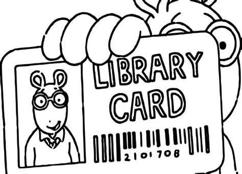 nice Arthur Library Card Coloring Page | Library card, Library ...