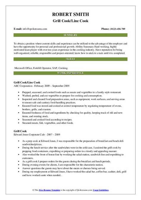 Restaurant Cook Resume Sample