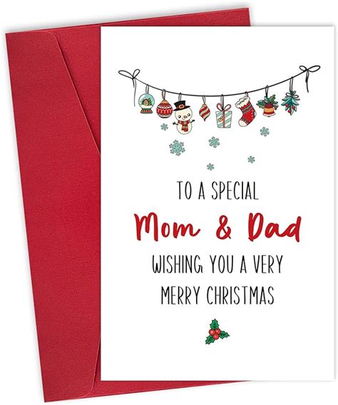 Amazon Leinessy Lovely Christmas Card For Mom Dad Mom And Dad