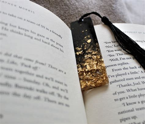 Black And Gold Flake Bookmark Etsy Uk