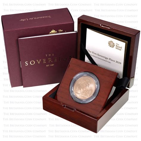 2019 Gold Five Sovereign Brilliant Uncirculated