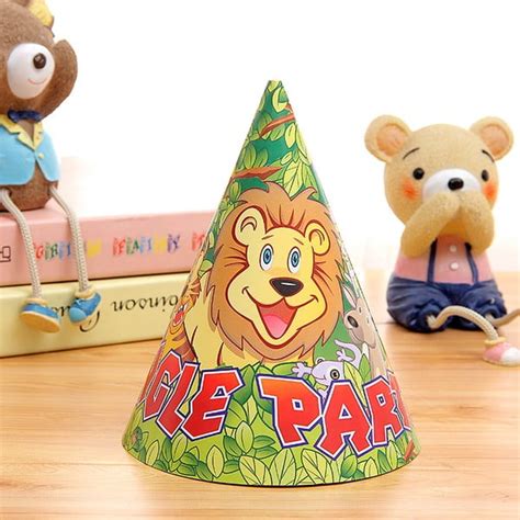 Jungle Party Animal Theme Party Hat Pack Of 10 Partymy