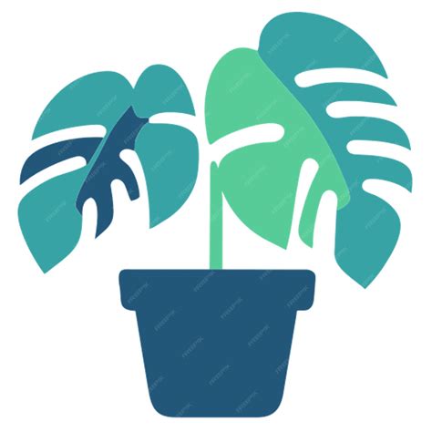 Premium Vector Monstera Pot Icon Icon Colored Shapes