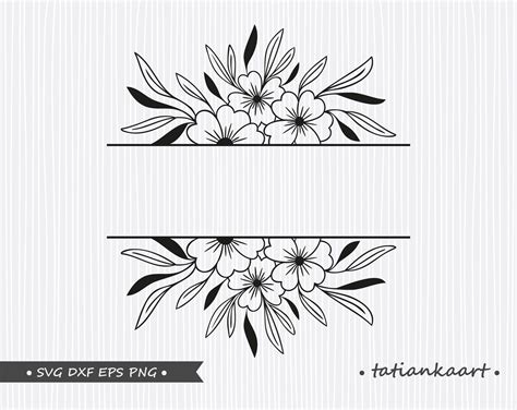 Flower Svg Split Monogram Svg Flower Monogram Floral Etsy In 2020