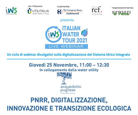 Iws Italian Water Tour Live Webinar Acquedotto Pugliese