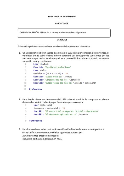 Resolver Ejercicios S Dasdas Principios De Algoritmos Algoritmos